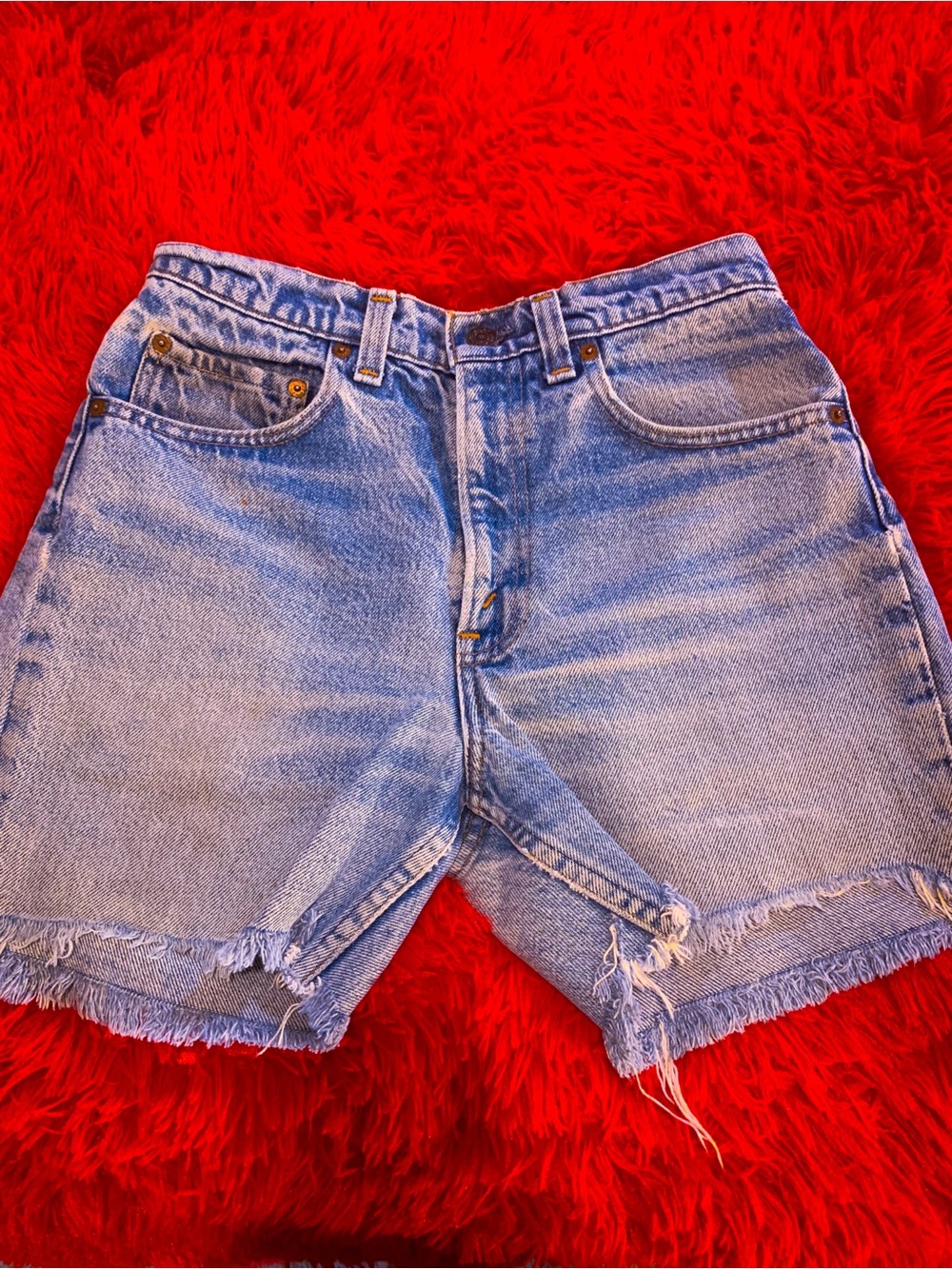 Levi's Light Blue Distressed Denim Shorts 100% Authentic